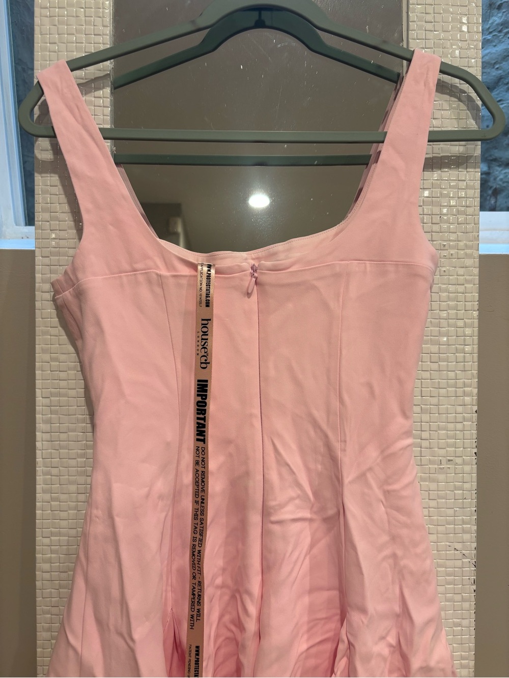 NWT House of CB Blush Pink Square-Neck Mini Dress - Picture 5 of 5